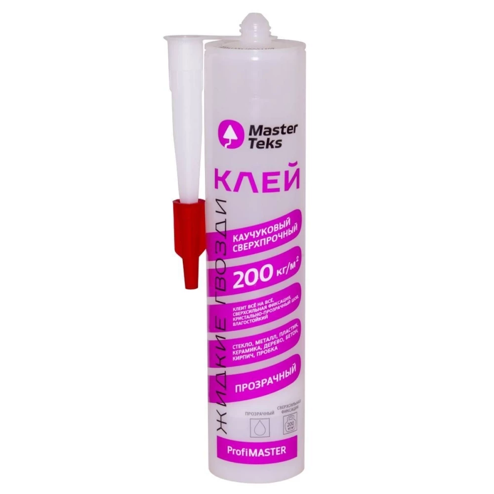 Клей полиуретановый Жидкие гвозди MasterTeks ProfiMaster 250кг/м2 D4 380гр прозрачный/3132