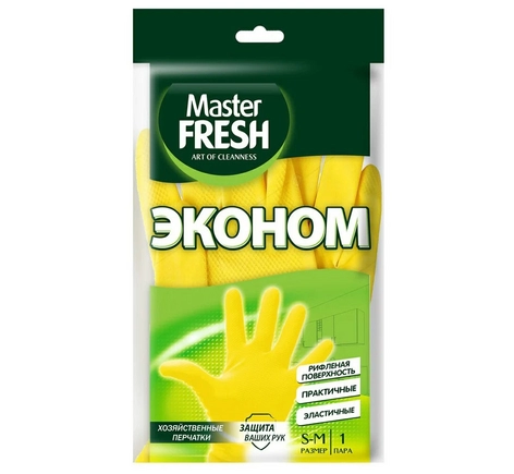 Перчатки хоз. Master Fresh латекс S/M /8090