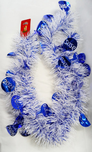 Мишура елочная бело- синяя