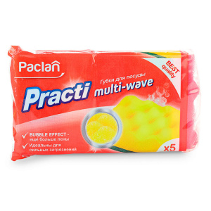 Губки Paclan Practi для посуды Multi-Wave, 5шт/409152