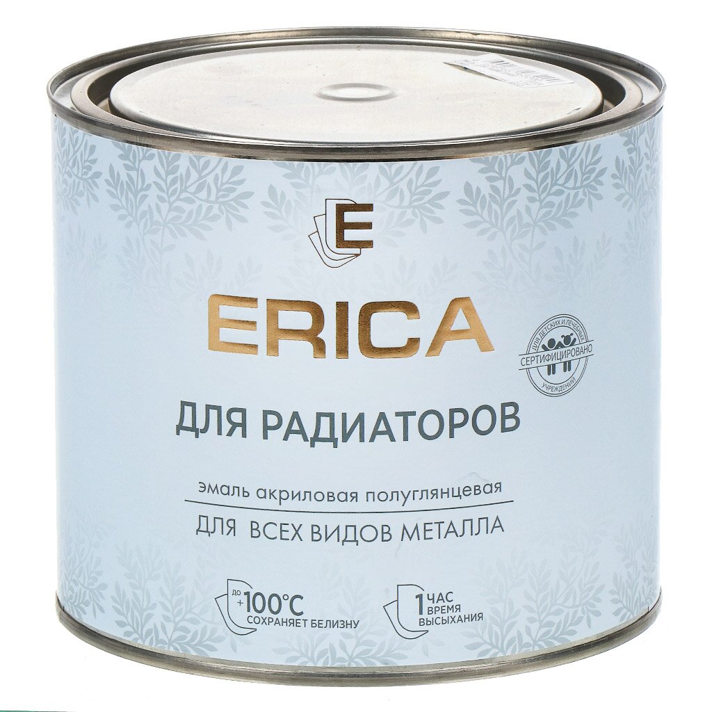 Эмаль акриловая для радиаторов ERICA 1,8 кг п/гл /2499