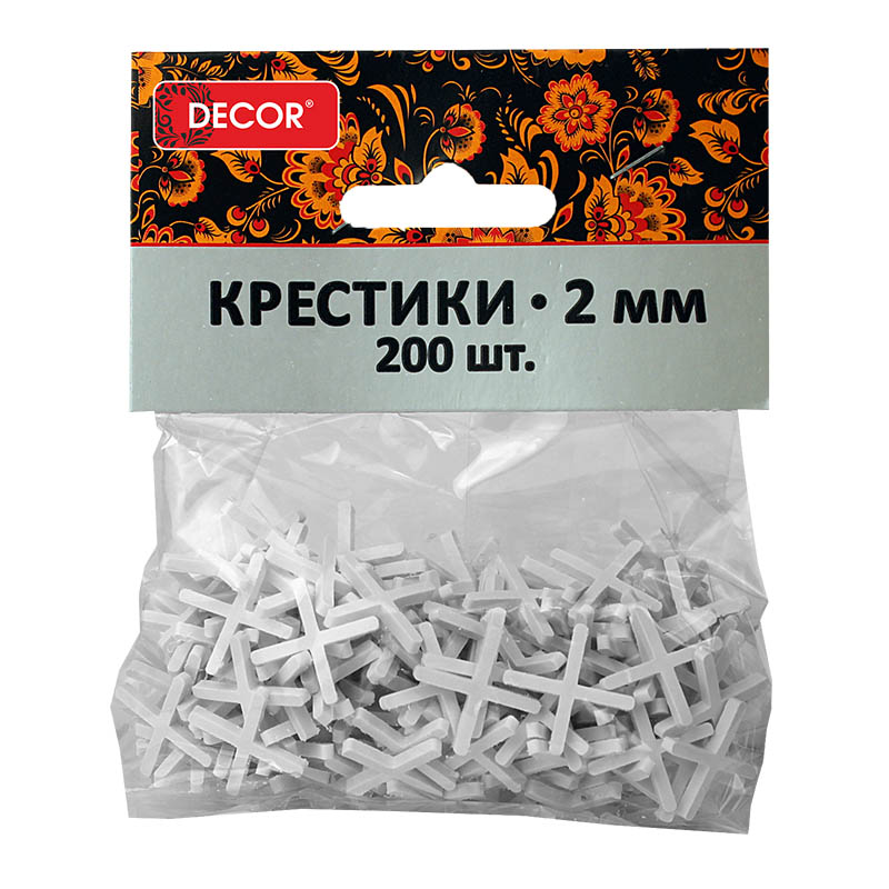 Крестики ПВХ 2 мм 200шт (338-0020) для кафеля и плитки DECOR 