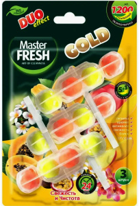 Подвесной блок Master FRESH Gold для унитаза Duo Effect 5в1 Тропик 3шт