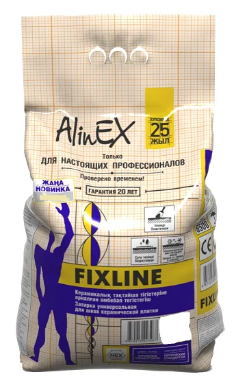 Затирка AlinEX FIXLINE, 2 кг (темно-серая, для швов плитки)/0261