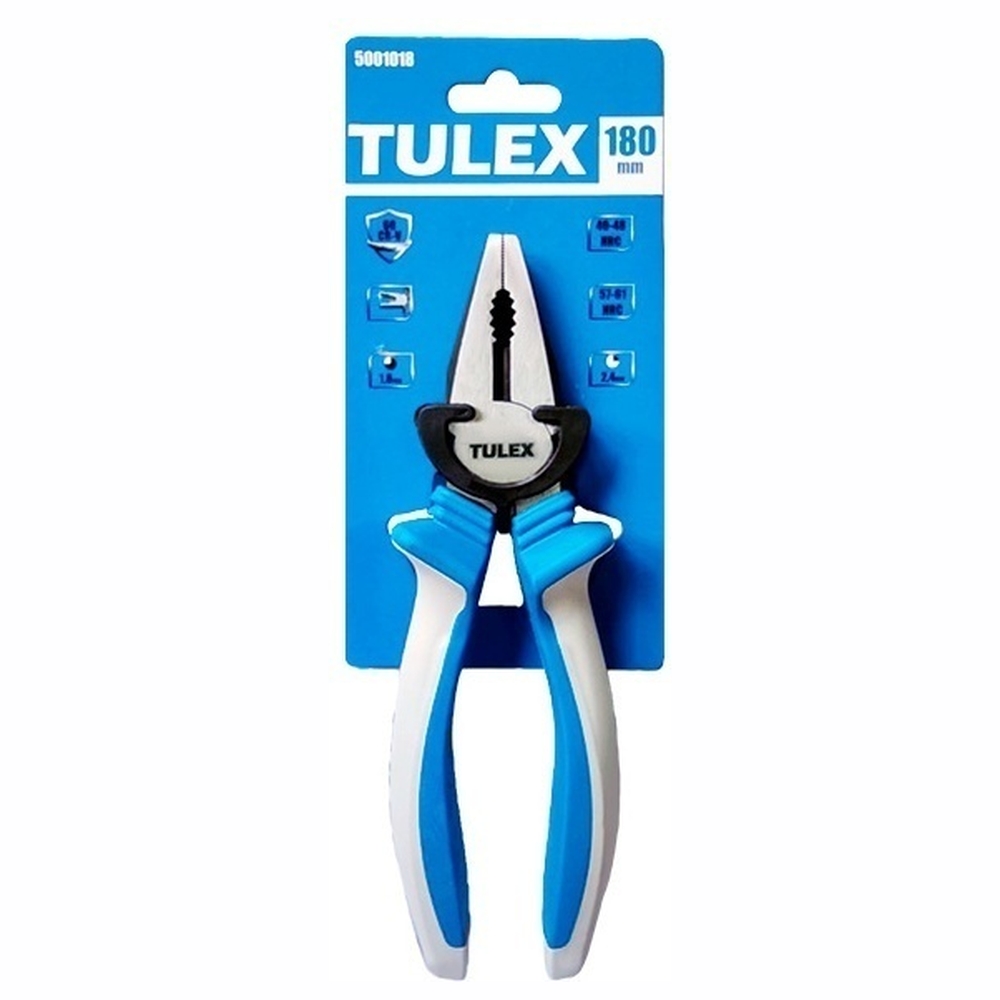 Плоскогубцы TULEX 5001018 комбинированные, двухкомп. рук. 180 мм