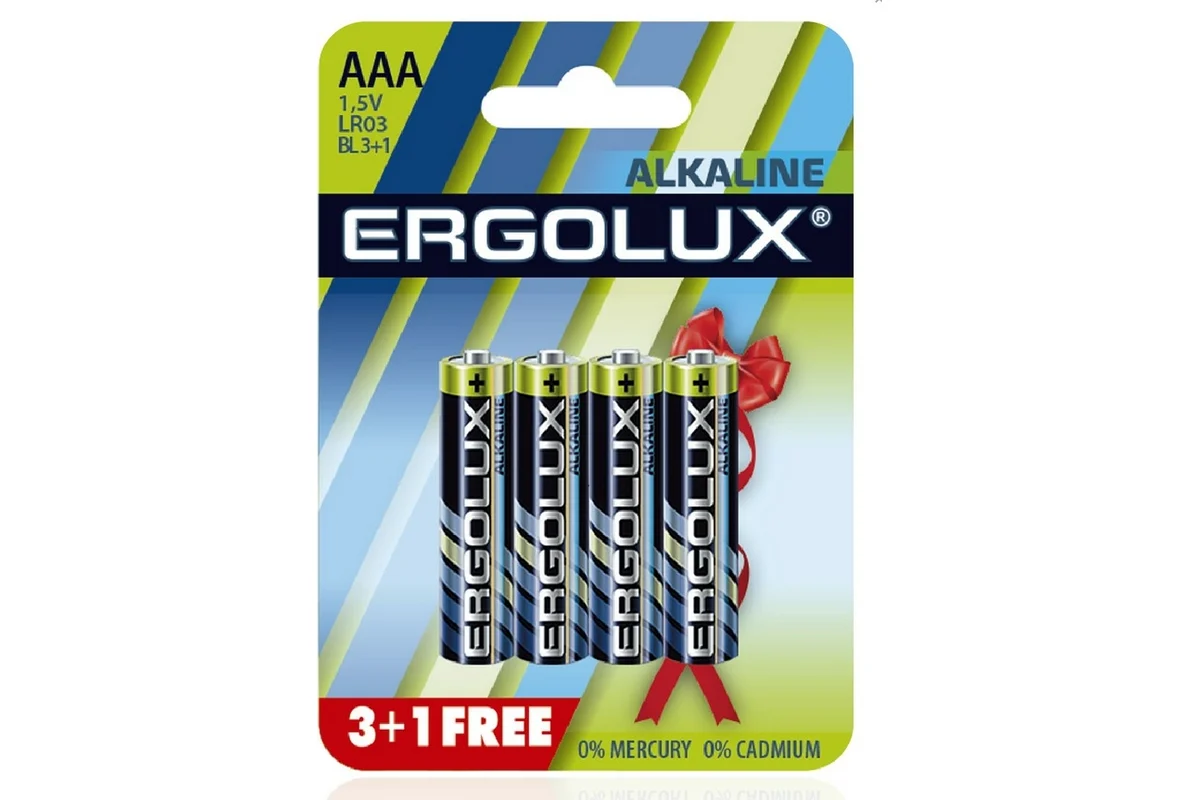 Батарейка Ergolux Alkaline LR03 BL 3+1 ААА /5690/0022