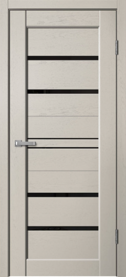 ST02 Полотно дверное 800*2000 ПВХ Cappuchino soft Lacobel ЧЕРНОЕ СТЕКЛО/562-800