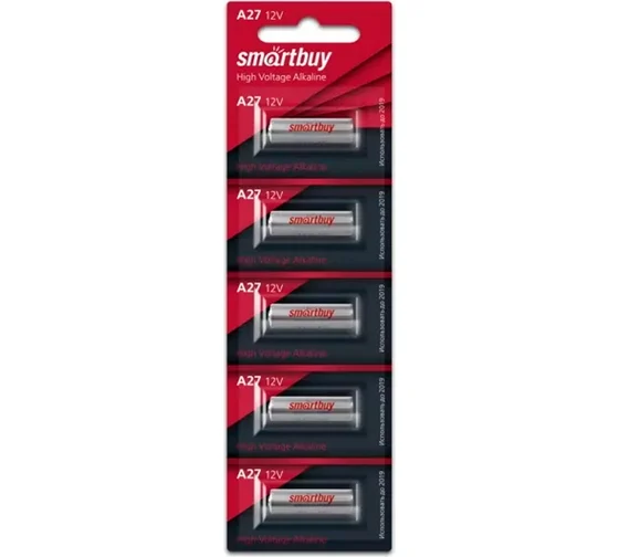 Батарейка алкалиновая Smartbuy A27/5B (100/1000) (SBBA-27A5B) ШТУКА/3077