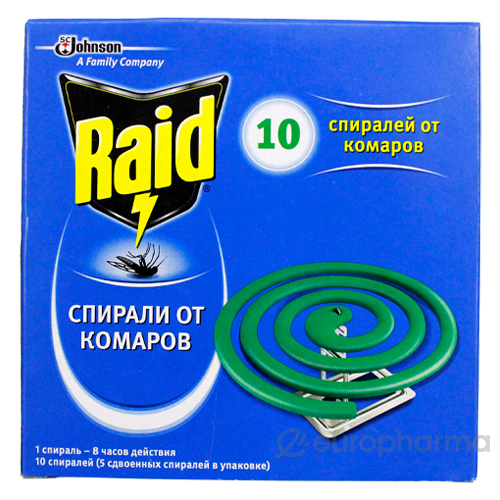 Спирали от комаров RAID (10шт/упак)