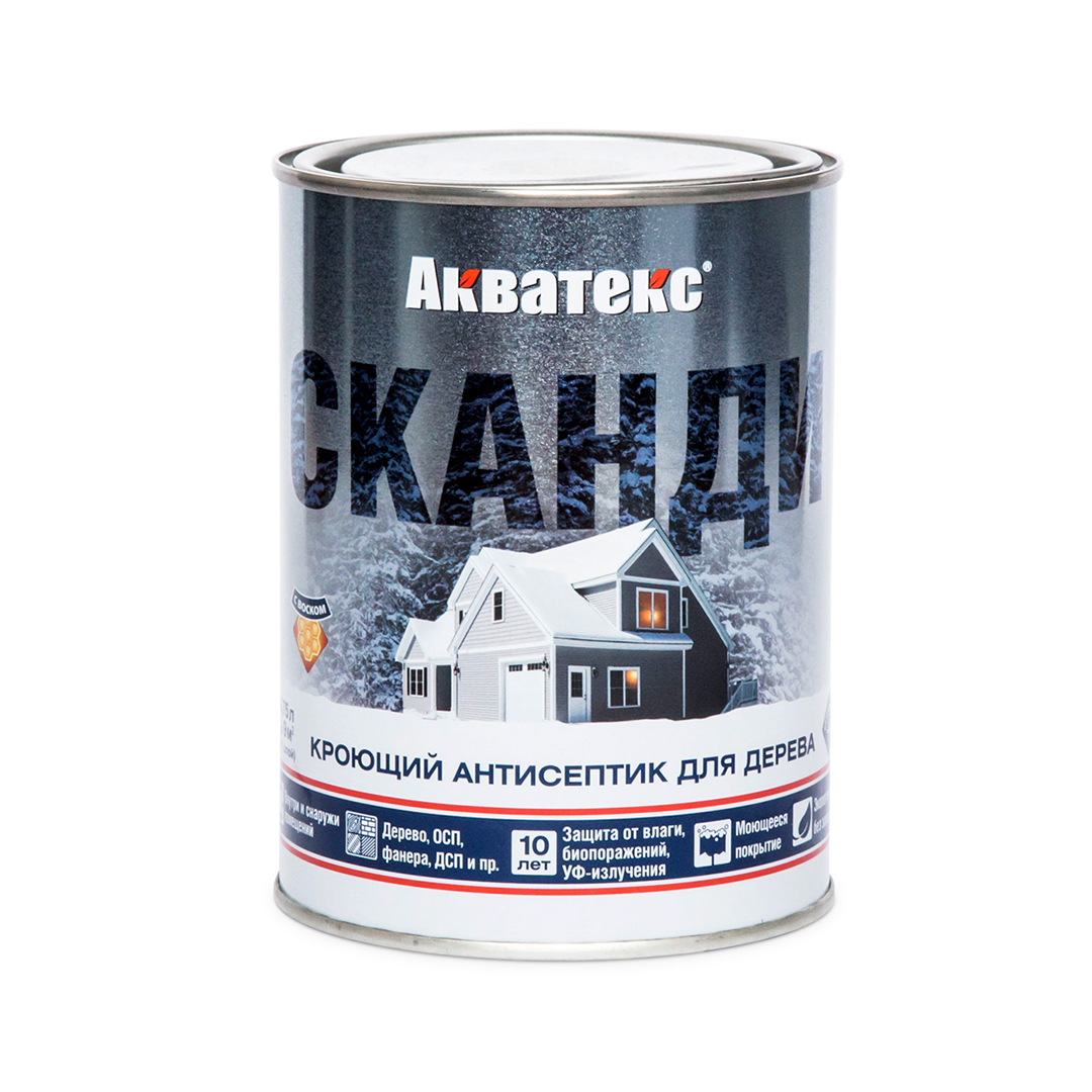 Антисептик Акватекс Сканди кроющий д/дерева 2,5л айсберг А /0920