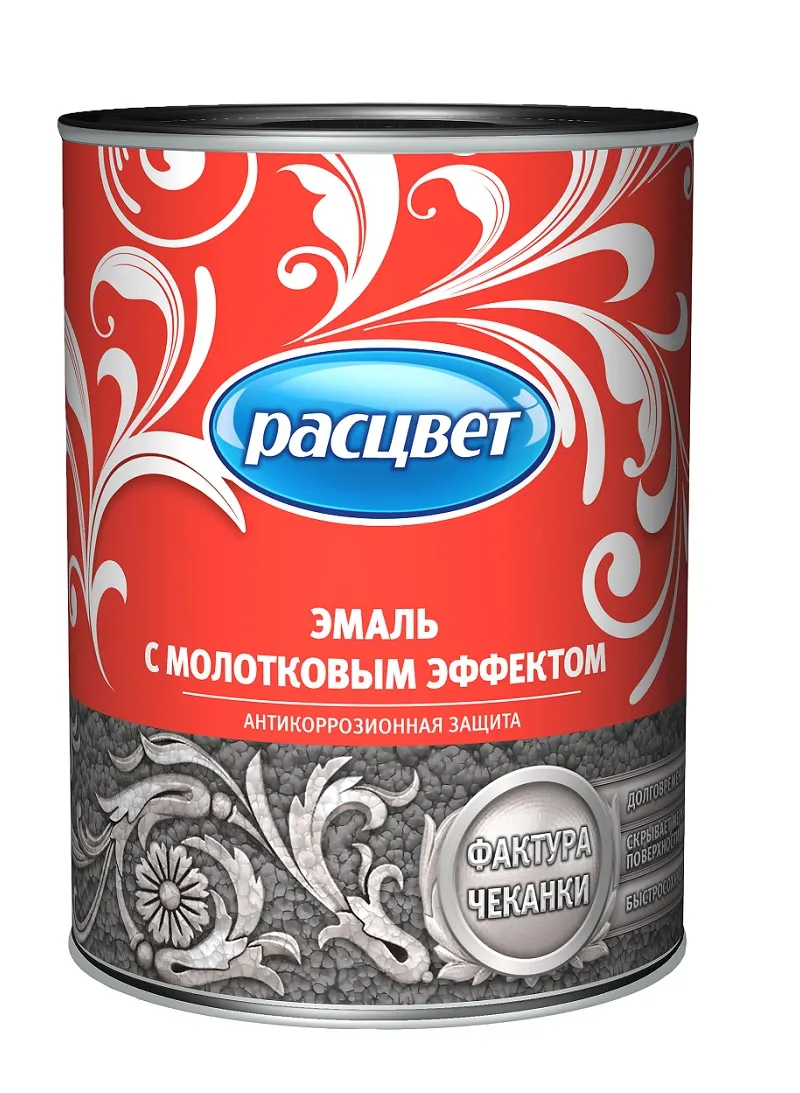 Эмаль с молотковым эффектом Расцвет 0,8кг коричневая (3376)/16911