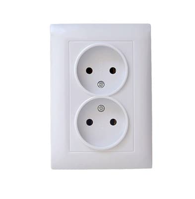 Розетка ЗАРЯ TREND ВТ-09 2гн б/з белая глянцевая/4811