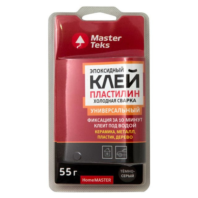 Клей-пластилин эпоксидный холодная сварка MasterTeks HomeMaster термостойкий 55гр черный/3193