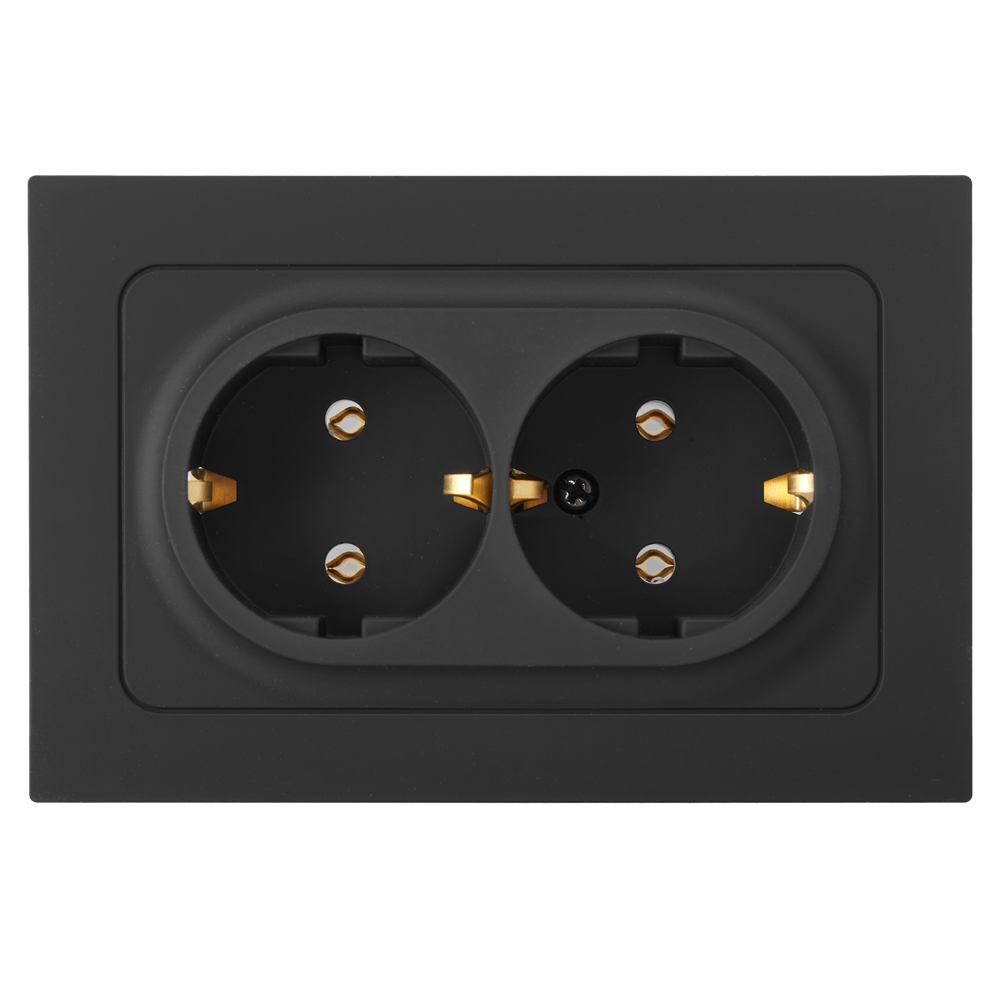 Розетка ASTRUM 2м с/з РС16-0542 карбон