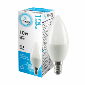 Лампа LED ЗАРЯ С35(C37) 8W/6400K/E14 свеча Эконом/4597
