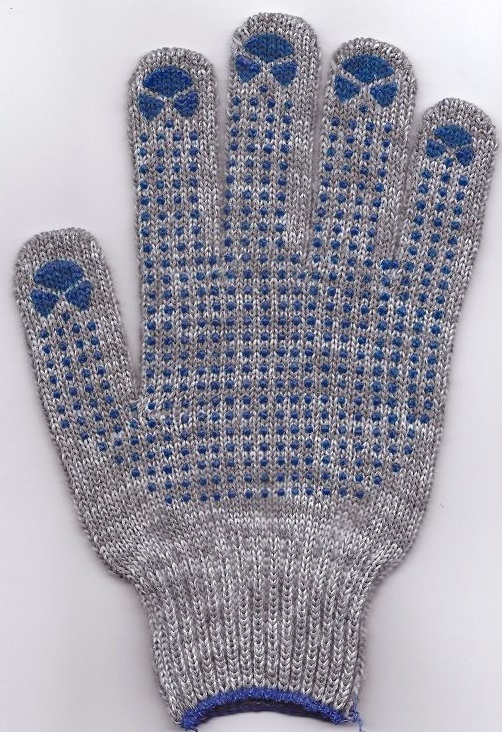 Перчатки ХБ 6-нитка с ПВХ СЕРЫЕ ЛЮКС /20169