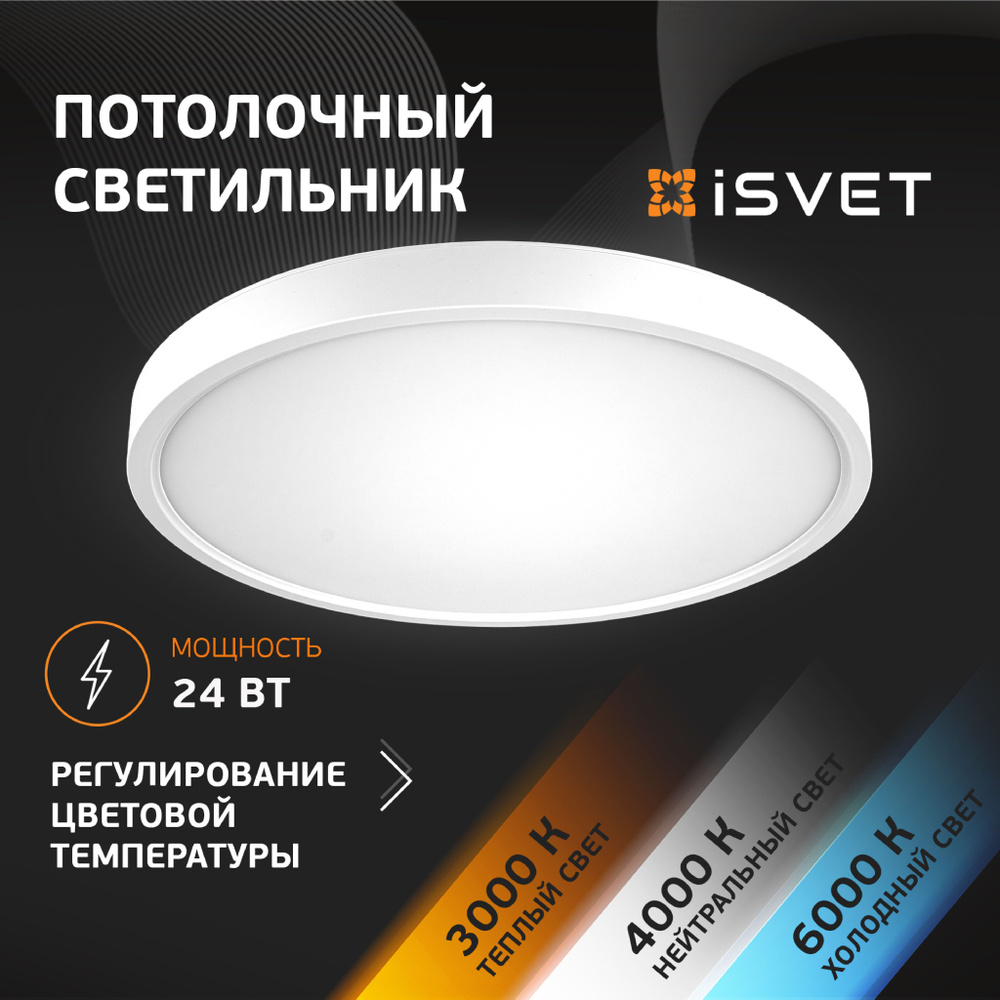 Светильник LED 24W6400K 230 мм потолочно-настенный  эксклюзив Амели