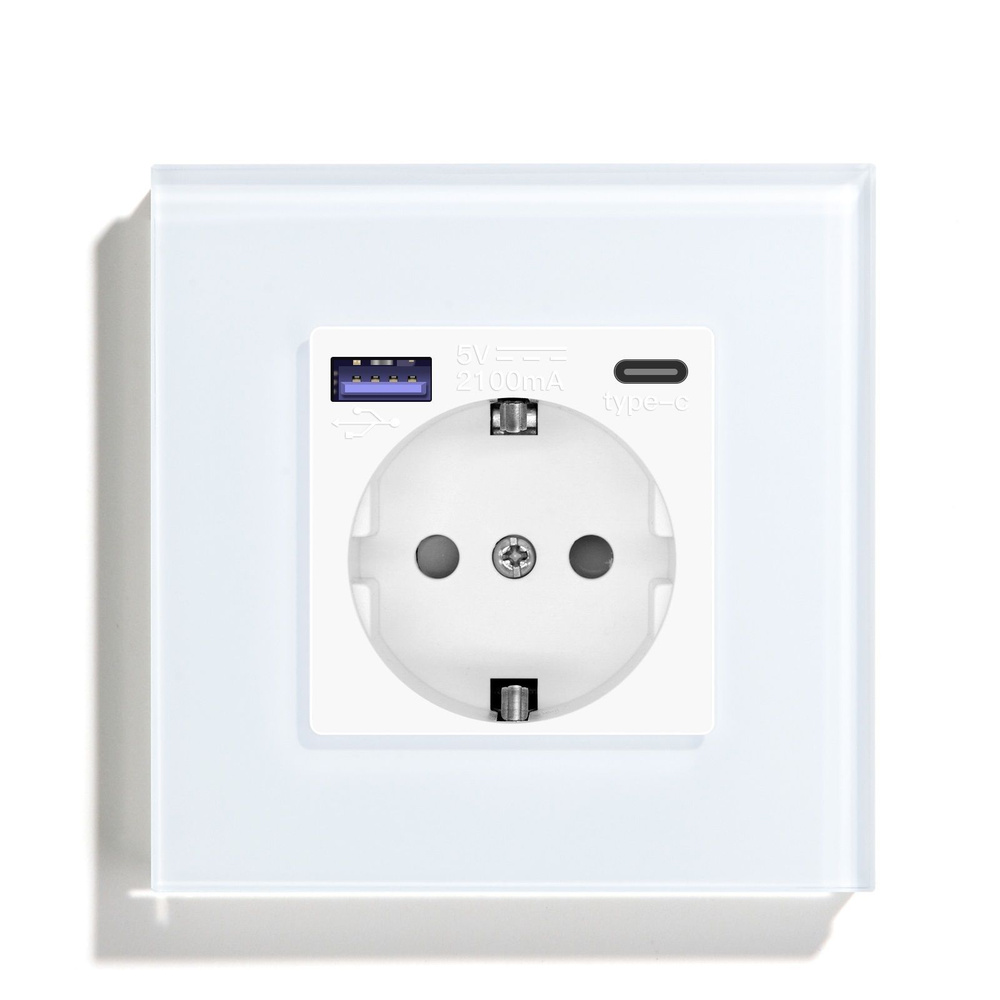 Розетка USB SAKURA (Тип А +С) с/у белая TEKLED Electric/282-03088