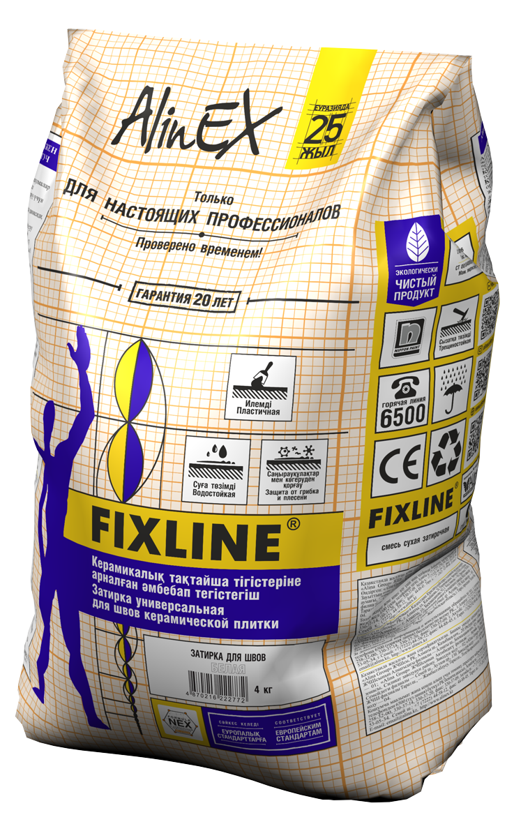 Затирка AlinEX FIXLINE, 2 кг (темно-серая, для швов плитки)/0261