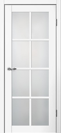 С05 Полотно дверное остекленное 800*2000 ПВХ эмалит белый МАТОВОЕ СТЕКЛО/575-800 (заказная)