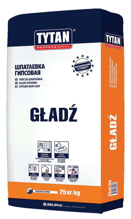 Шпатлевка гипсовая TYTAN GLADZ (25 кг) /1742
