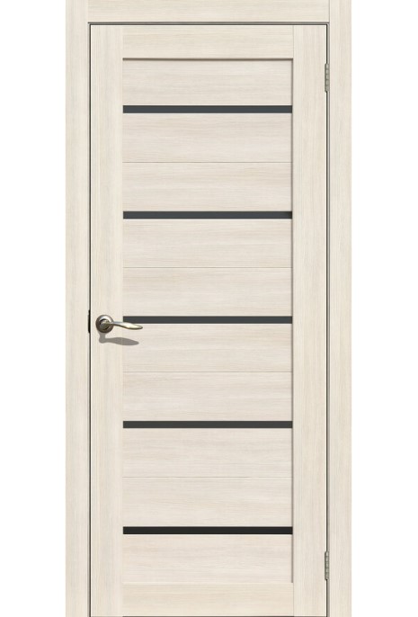 L26 Полотно дверное 600*2000 Бьянко черное стекло/523-600