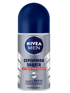 Дезодорант мужской ролик NIVEA "Серебряная защита" 50мл./83778