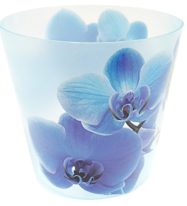 Кашпо Деко d-125 мм 1,2 л Орхидея голубая/М3105