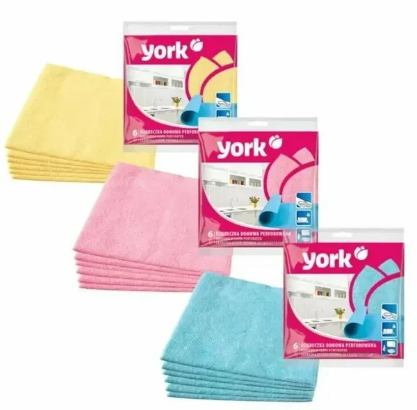 Салфетка для уборки дома YORK перфорированная 34*35 см 6 шт /2004