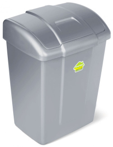 Контейнер для мусора ФОРТЕ 13л серебристый/С341СРБ