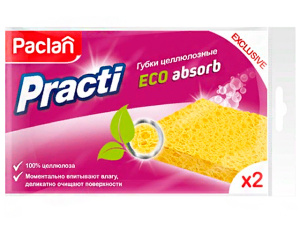 Губки Paclan Practi целлюлозные Eco absorb, 2шт