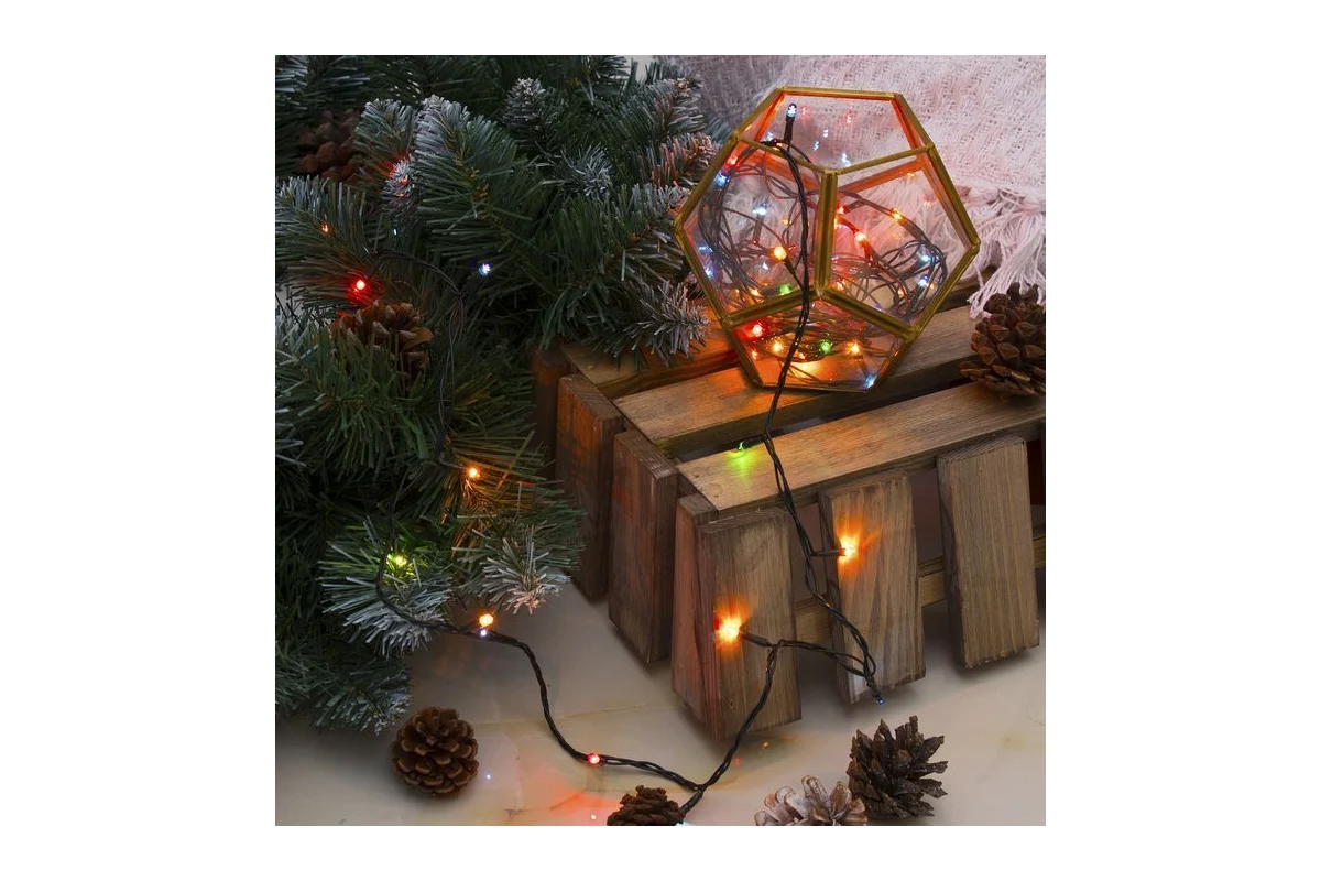 НИТЬ ЕСО IP20, 3,5 м, Н.Т. 50 ламп, 220V, 8 режимов, мульти 670992