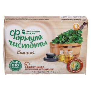 Мыло туалетное 150 гр. "Банное" формула чистоты бумажная этикетка/0894