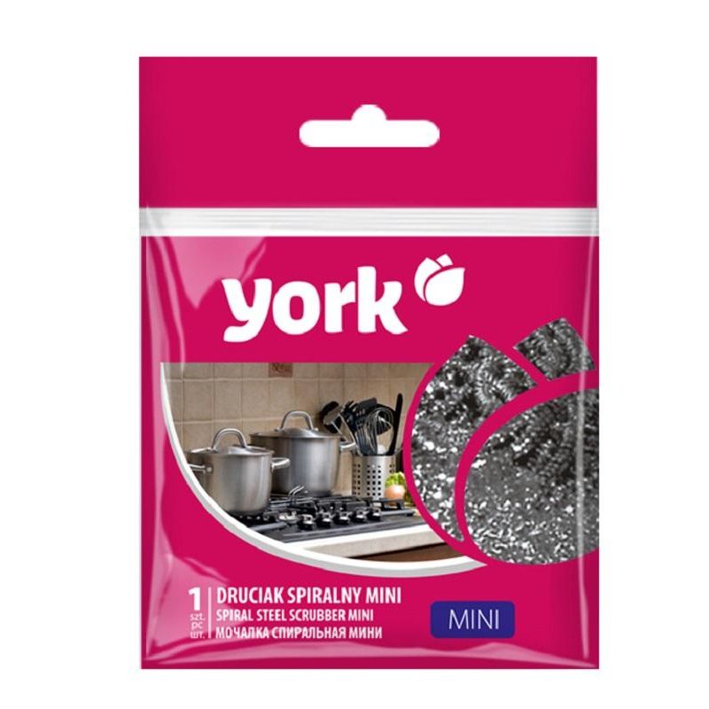 Губка для мытья посуды спиральная York MINI/0202