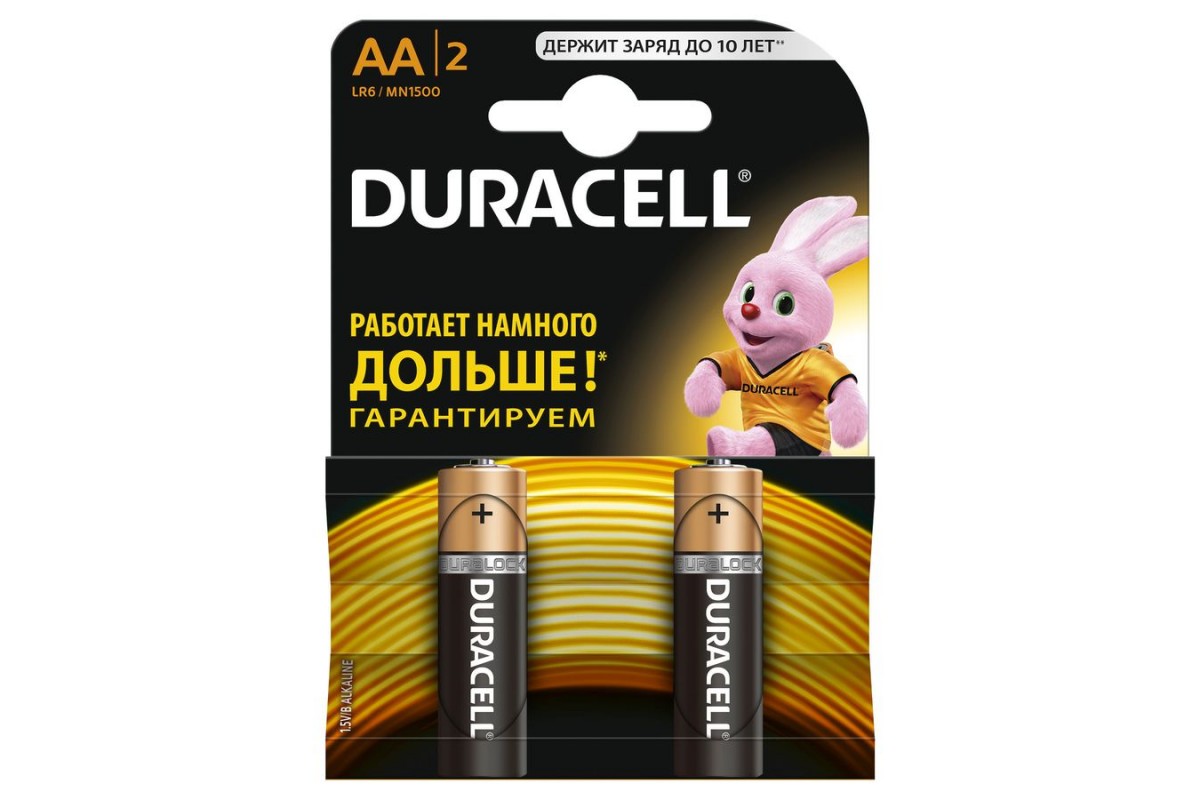 Батарейка Duracell АА LR6/MN1500 2BL (пальчик)/5015105