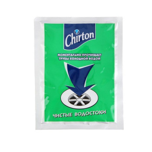 Средство (порошок) для прочистки труб ХОЛОДНОЙ водой "Chirton" 60гр /9192