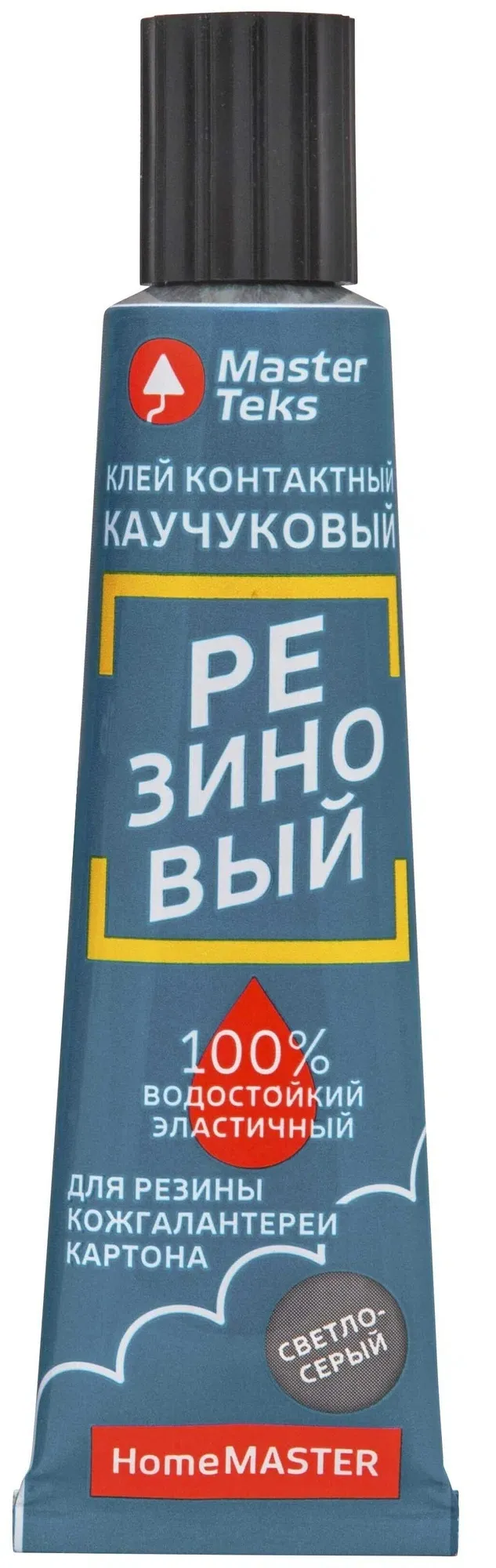 Клей контактный каучуковый MasterTeks HomeMaster резиновый 40мл светло-серый/3182