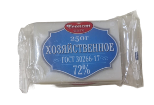 Мыло хозяйственное твердое (в обертке) 72% 250гр Р1253