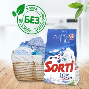 Порошок SORTI Ручная стирка 1500 г Супер Эконом