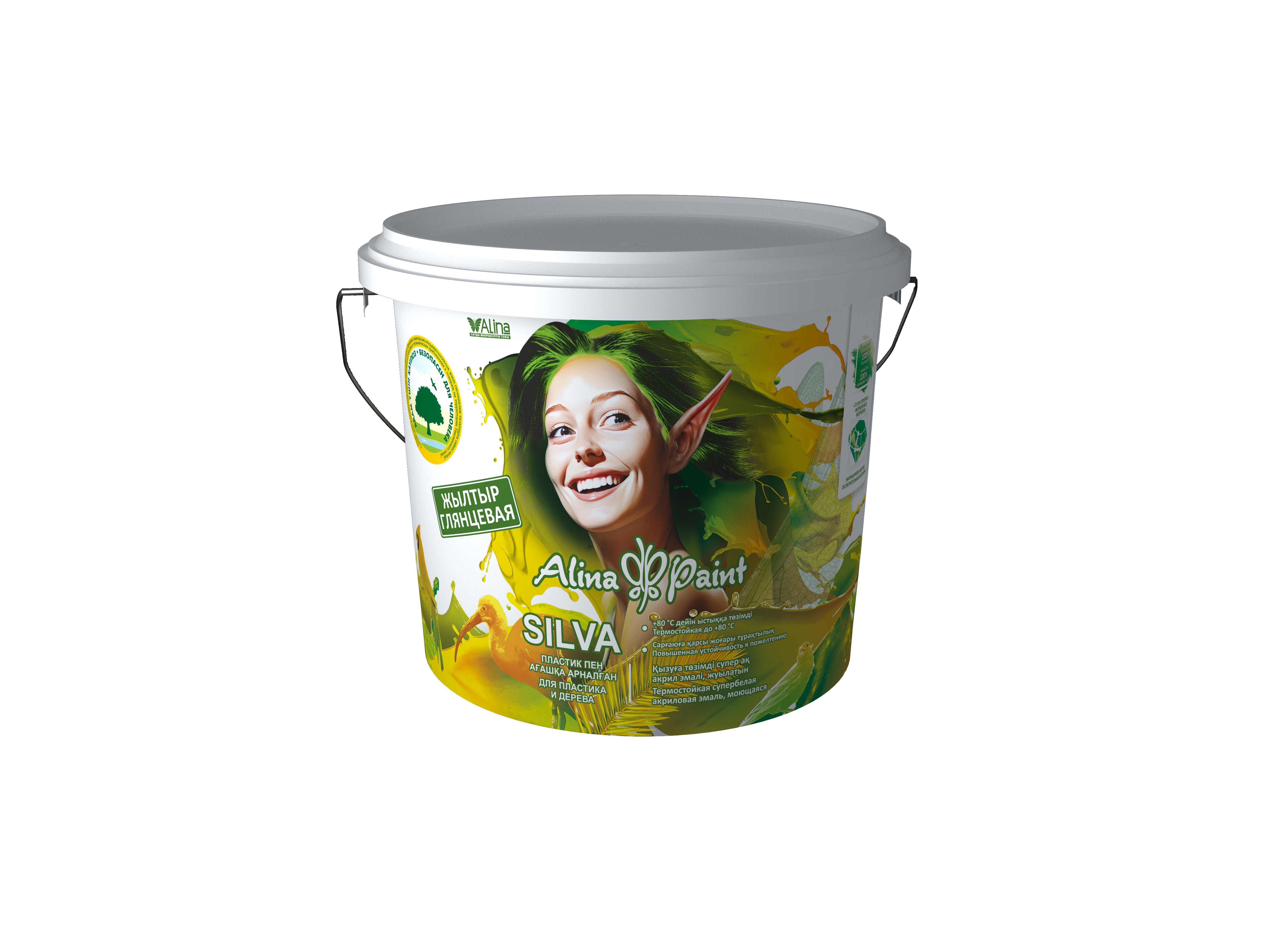 Эмаль Alina Paint SILVA 3 кг для пластика и дерева, глянцевая /1263