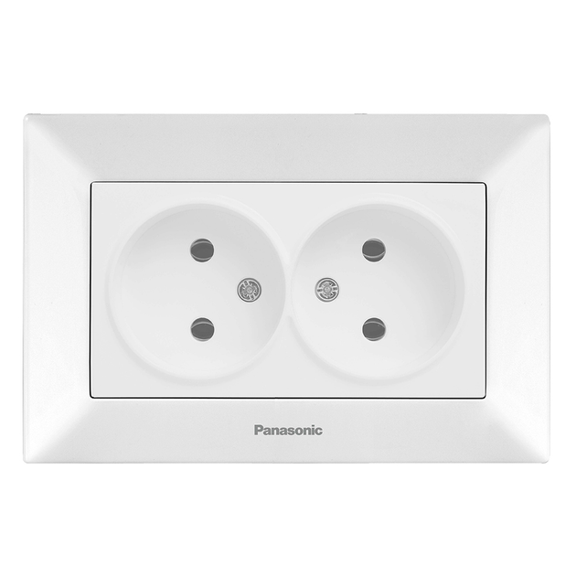 Розетка Panasonic Arkedia двойная б/з белая WNTC02042WH-2WH Arkedia/315-36055