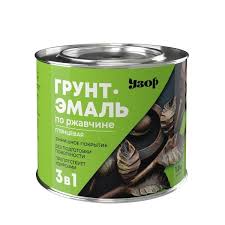 Грунт-эмаль по ржавчине 3в1 Узор 0,8кг серая/20703