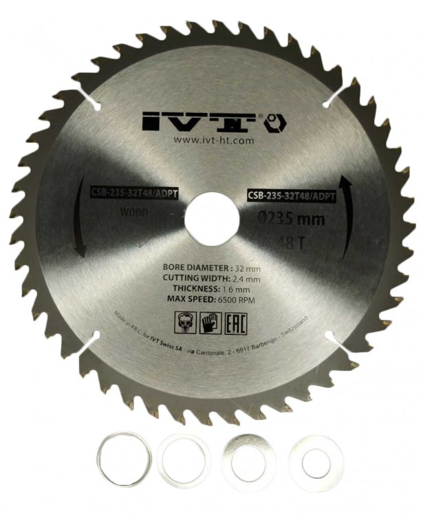 Диск пильный по дереву CSB235-32T48/ADPT 235 мм /2471 IVT