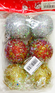 Елочные игрушки шарик мохнатый