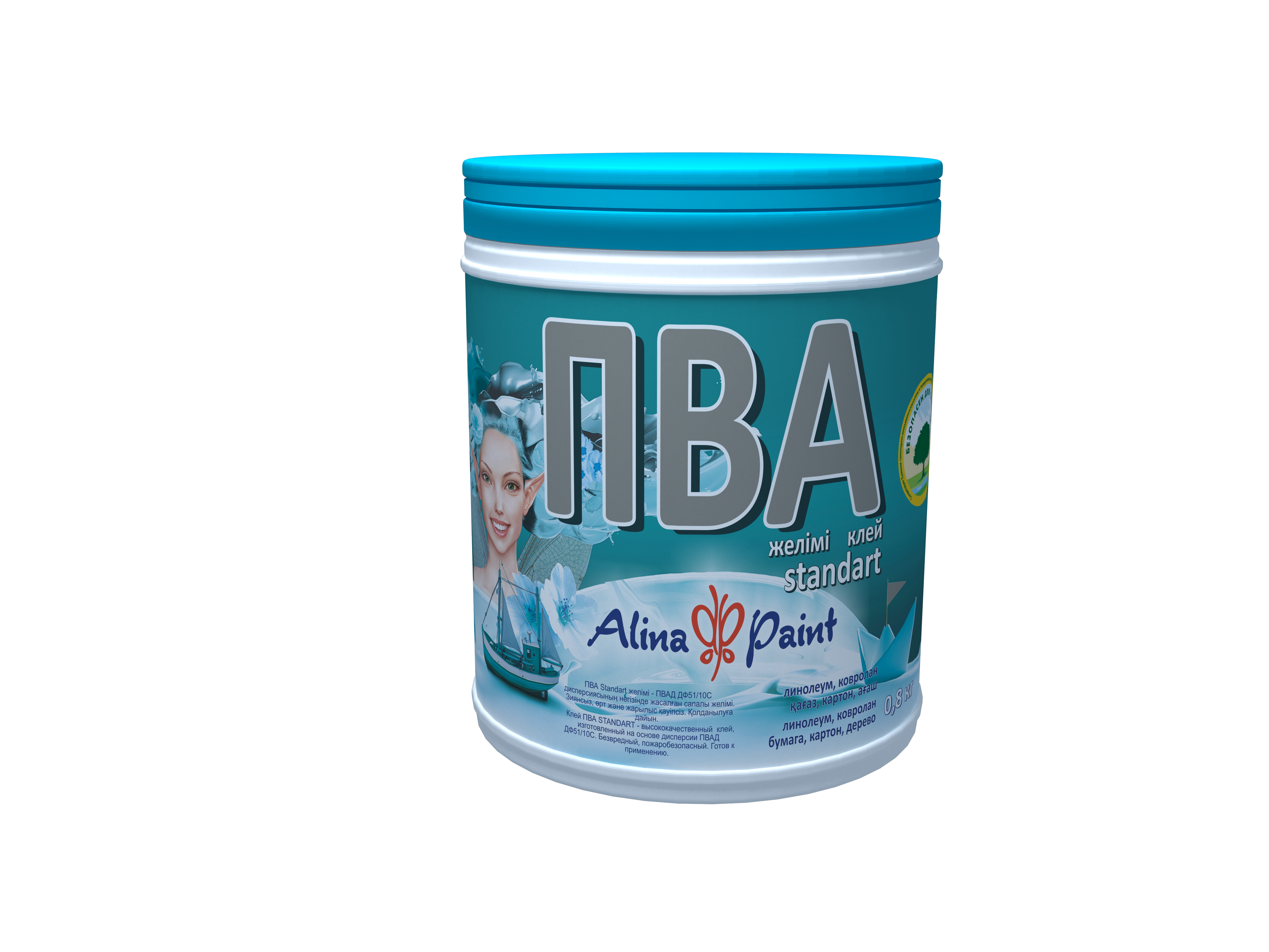 Клей ПВА Alina Paint Standart 0,8 кг (линолеум, ковролан) /3663