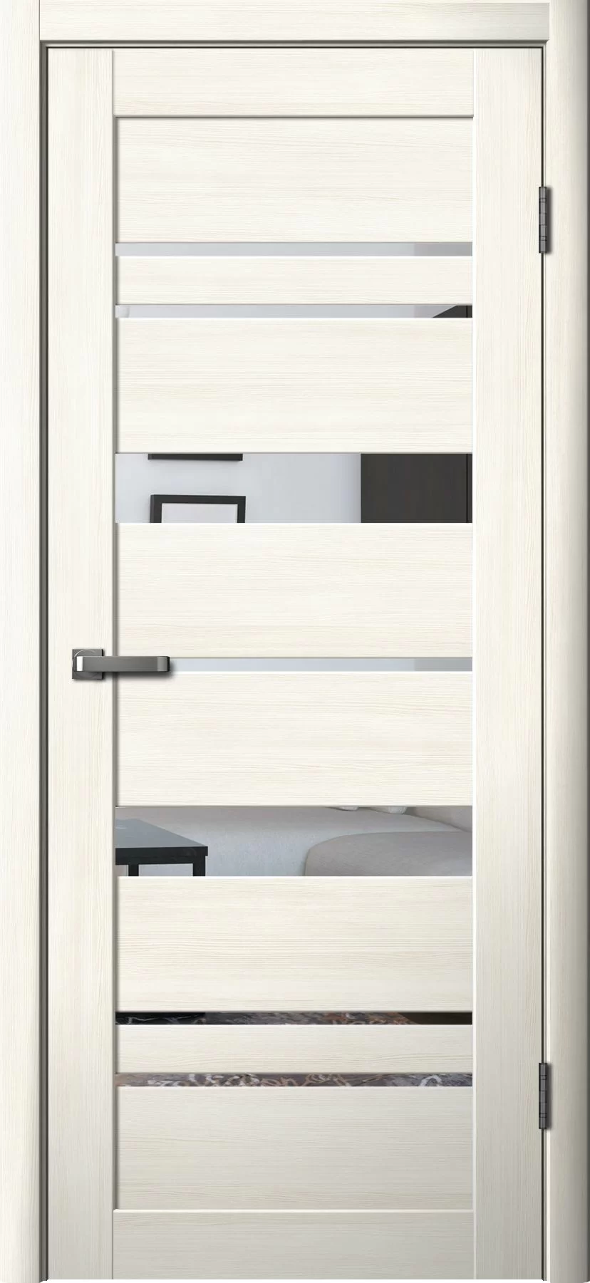 283 Полотно дверное 700*2000 ПВХ ясень снежный ЗЕРКАЛО/283-700ЯС