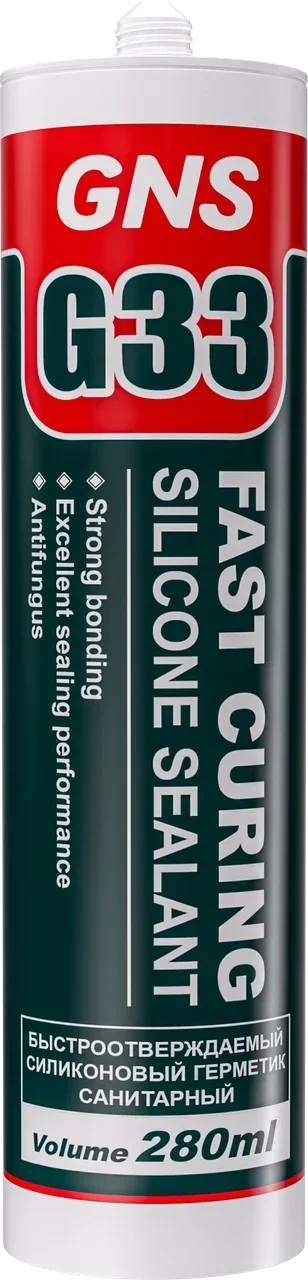 Герметик GNS G33 силиконовый 280 мл белый/0154