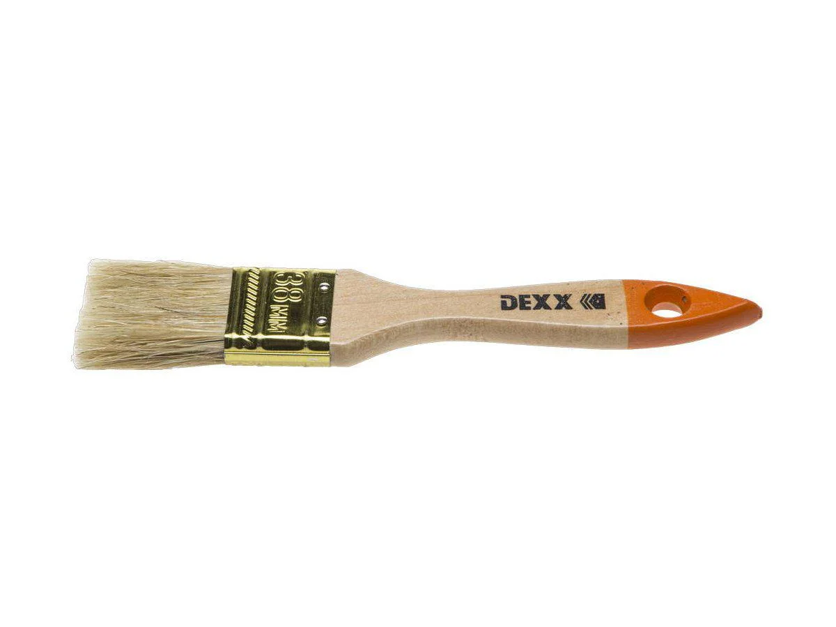 Кисть флейцевая Dexx, дерев. ручка,нат.щетина 38мм /0100-038