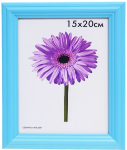 Рамка премиум 10*15см, дерево, багет 26 мм, "Linda" голубая 0065-4-0015