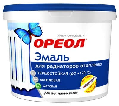 Эмаль акрил ОРЕОЛ белая матовая 1,1кг (1593) /17842